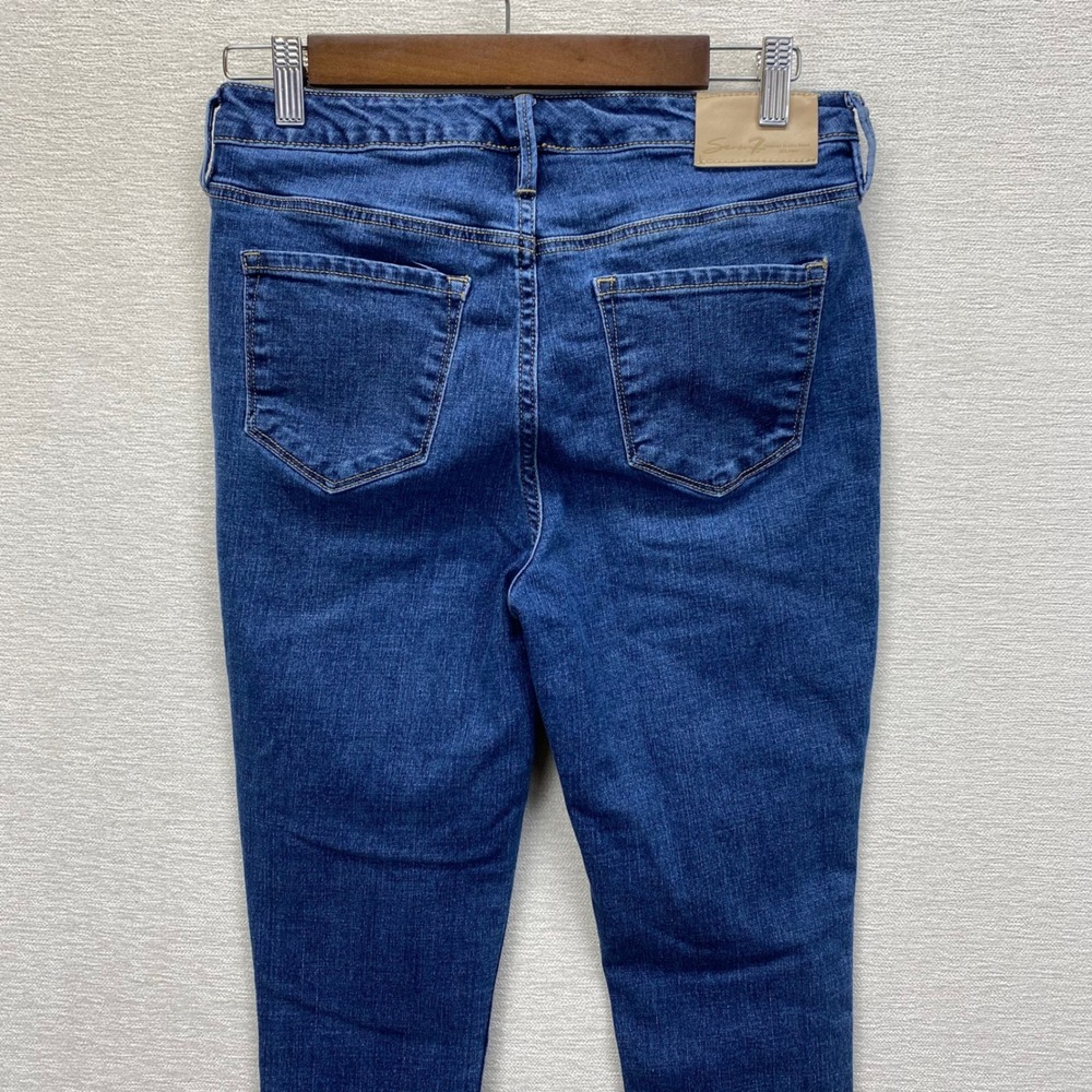 Seven7 Womens Skinny Jeans Medium Wash High Rise Blue Denim Pants Size 4 (29x27) - Picture 4 of 12